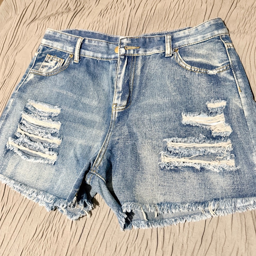 Distressed Denim Women Shorts